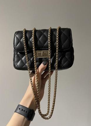 Черная сумка gepur в стиле chanel2 фото