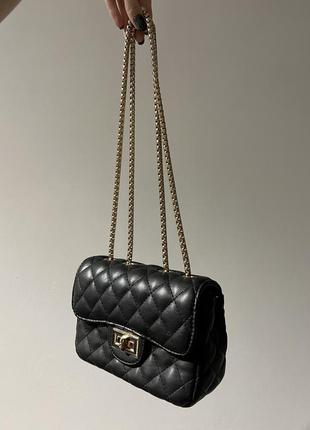 Черная сумка gepur в стиле chanel1 фото