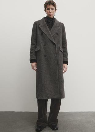 Massimo dutti пальто коричневое шерсть новое оригинал3 фото