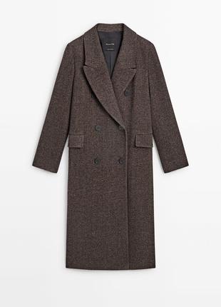Massimo dutti пальто коричневое шерсть новое оригинал6 фото