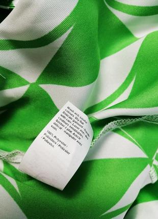 Зеленая атласная юбка на запах в принт6 фото