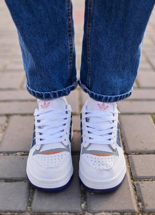 Женские кожаные кроссовки adidas forum low colors. кожаные жасненые кроссовки 36-419 фото