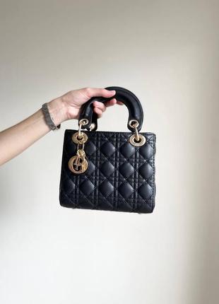 Жіноча сумка сумочка christian dior lady black mini2 фото