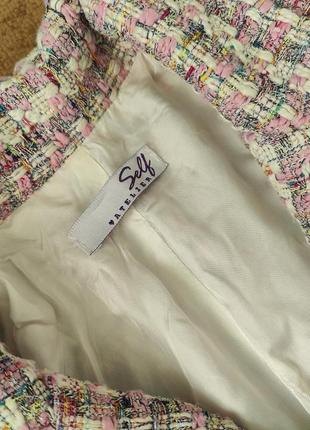 Костюм твідовий твид юбка спідниця миди блейзер піджак пиджак жакет хс,с розмір міді7 фото