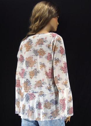 Оригинальная блузка сеточка "george" с цветочным принтом. размер uk14/eur42.3 фото