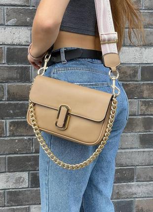 Женская сумка сумочка marc jacobs shoulder bag beige