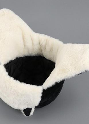 Плюшевая шапка ушанка с ушами котика и мехом корейский стиль тепла мылая шапка ушанка няпкая шапочка кофей аниме детская подростковая9 фото