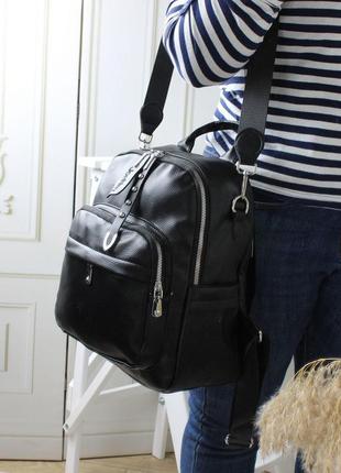 🖤 женский повседневный вместительный рюкзак сумка из экокожи2 фото