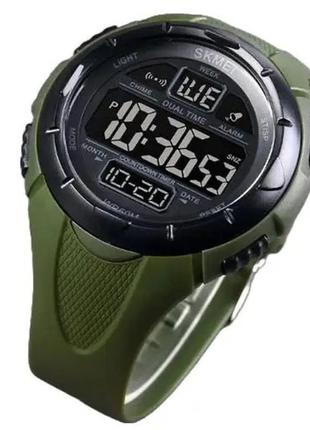 Годинник наручний чоловічий skmei 1656gn army green, годинник наручний електронний тактичний. колір: зелений2 фото