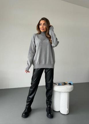 Стильный серый свитер8 фото