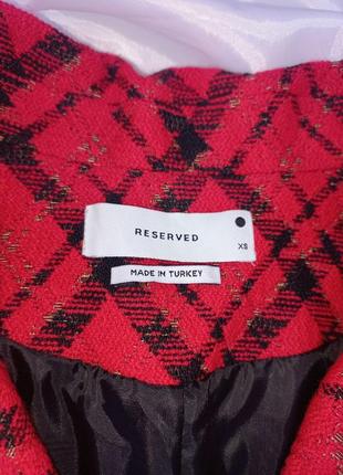Твидовый пиджак жакет жилет оверсайз укороченный reserved2 фото