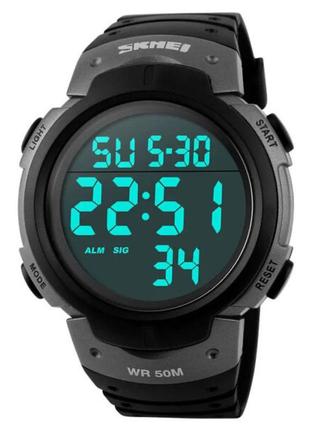 Часы наручные мужские skmei 1068tn, брендовые мужские часы, часы мужской спортивный. цвет: титан1 фото
