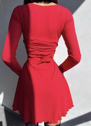Платье красное трикотажное2 фото