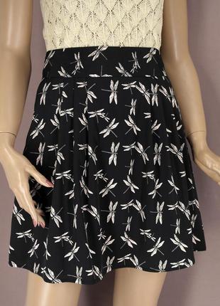 Брендовая, стильная юбка "next" со стрекозами. размер uk 6.3 фото