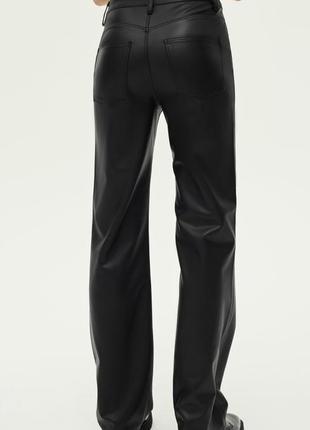 Шкіряні брюки штани кожаные брюки zara чорні xs 34 s 36 m 385 фото