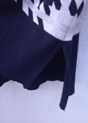 Натуральный свитер с принтом "гусиная лапка"3 фото