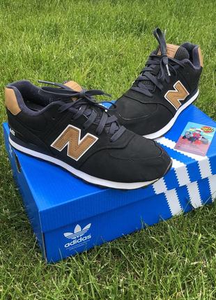 Женские кожаные кроссовки new balance 574 black diadora