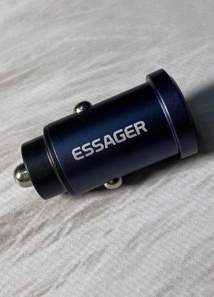 Автомобільний зарядний пристрій essager під usb та type-c