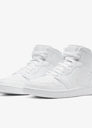 Кроссовки nike air jordan 1 mid white🤤