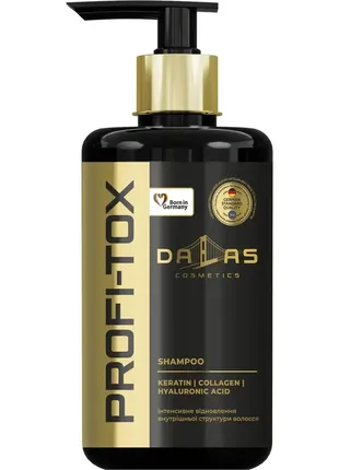 Шампунь dalas profi-tox с кератином, коллагеном и гиалуроновой кислотой, 1 л1 фото