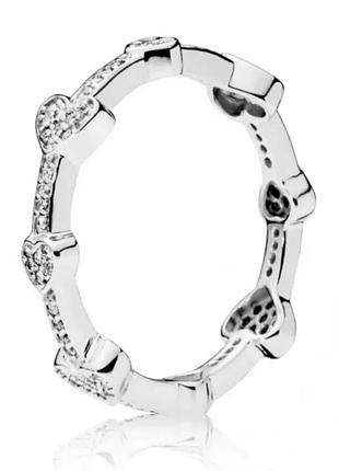 Серебрянное кольцо пандора обольстительные сердца pandora
