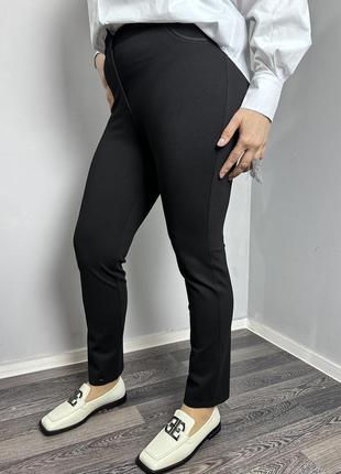 Женские классические брюки прямые черные большого размера modna kazka mkjl1001-15 фото