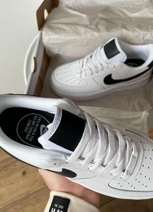 Мужские / женские кроссовки  nike air force 1 white black6 фото