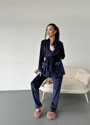 Пижама велюровая 4-ка люкс🥰