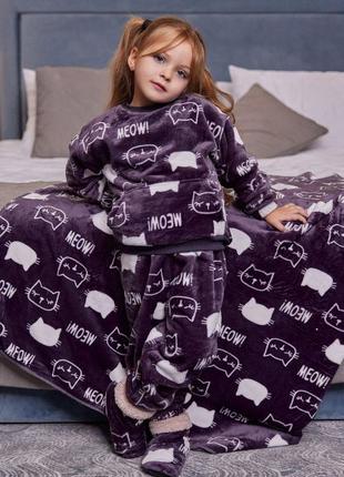 Детская пижама махровая с принтом7 фото