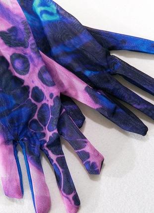 Комплект жіночої білизни космічний з поясом, панчохами та рукавичками космос l фіолетовий (0043/3)10 фото