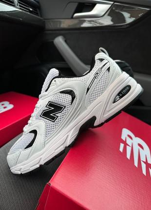 🔥чоловічі кросівки new balance 530 all white black premium