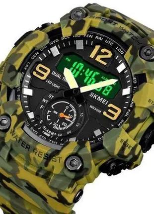 Часы наручные мужские skmei 1965cmgn camo green, военный мужские наручные часы зеленый. цвет: камуфляж3 фото