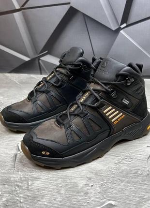 Новогодний распродаж!!️ зимние кожаные ботинки salomon
