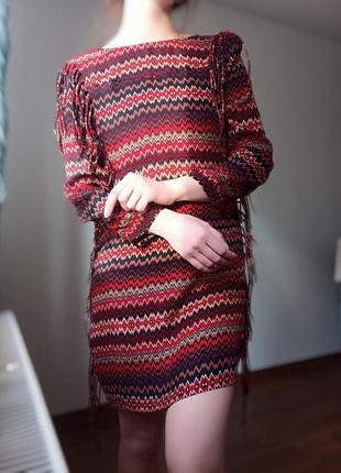 Платье zara с бахромой, размер s1 фото