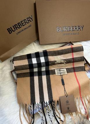 Шарф burberry новый классический в клетку длинный в коробке кашемир шелк3 фото