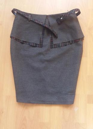 Элегантная юбка с двойной баской2 фото