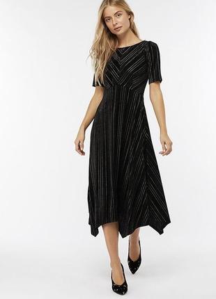 Оксамитова сукня міді monsoon велюрова з люрексом плаття оксамит