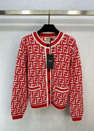 Красный кардиган fendi женский на пуговицах