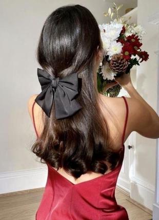 Бант бантик чорний бантик заколка автомат затискач