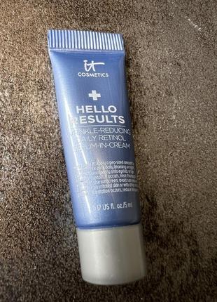 Крем сіруватка it cosmetics hello results wrinkle reducing daily retinol serum in cream