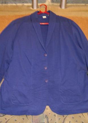 Натуральный,трикотажный пиджак на пуговицах,с карманами,большого размера,индия1 фото
