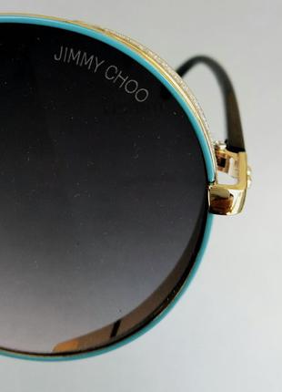 Очки в стиле jimmy choo женские солнцезащитные большие с градиентом темно серые с голубым8 фото