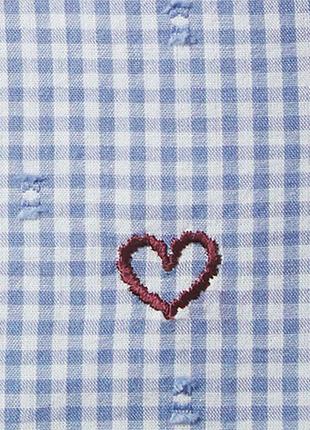 Милая нежная натуральная блуза короткий рукав, клетка 44-464 фото