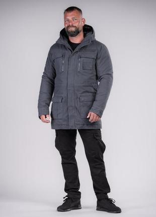 Куртка парка мужская на меху thor steinar frowin iv anthracite серая (m)