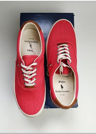 Чоловічі кросівки-кеди polo ralph lauren red washed twill оригінал