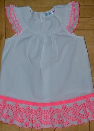 4 - 5 лет 110 см туника блуза хлопковая ультрамодная выбивка