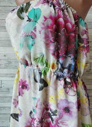 Літнє плаття accessorize жіноче без бретелей квіти шифон5 фото