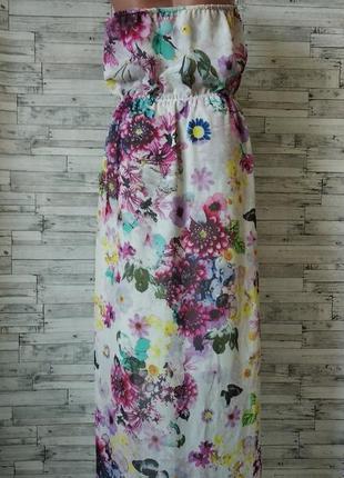 Літнє плаття accessorize жіноче без бретелей квіти шифон7 фото