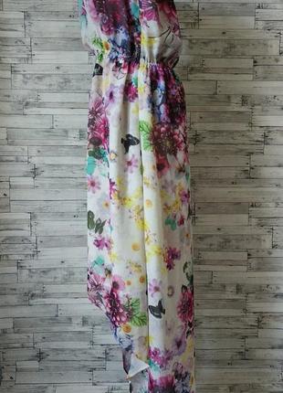 Літнє плаття accessorize жіноче без бретелей квіти шифон6 фото