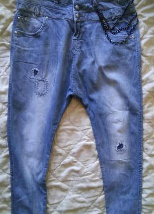 Крутые джинсы с матней bershka, 38 р1 фото